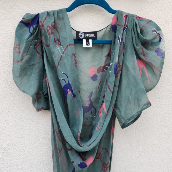 SRETSIS Silk Horse Print Dress - Picture 4 of 7